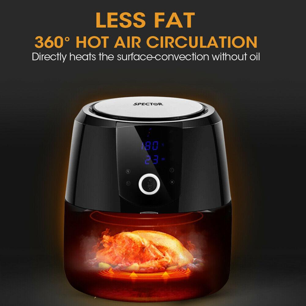 kitchen supplies Spector New 7L Air Fryer LCD Health Cooker Low Oil Rapid Deep Frying 1800W Black