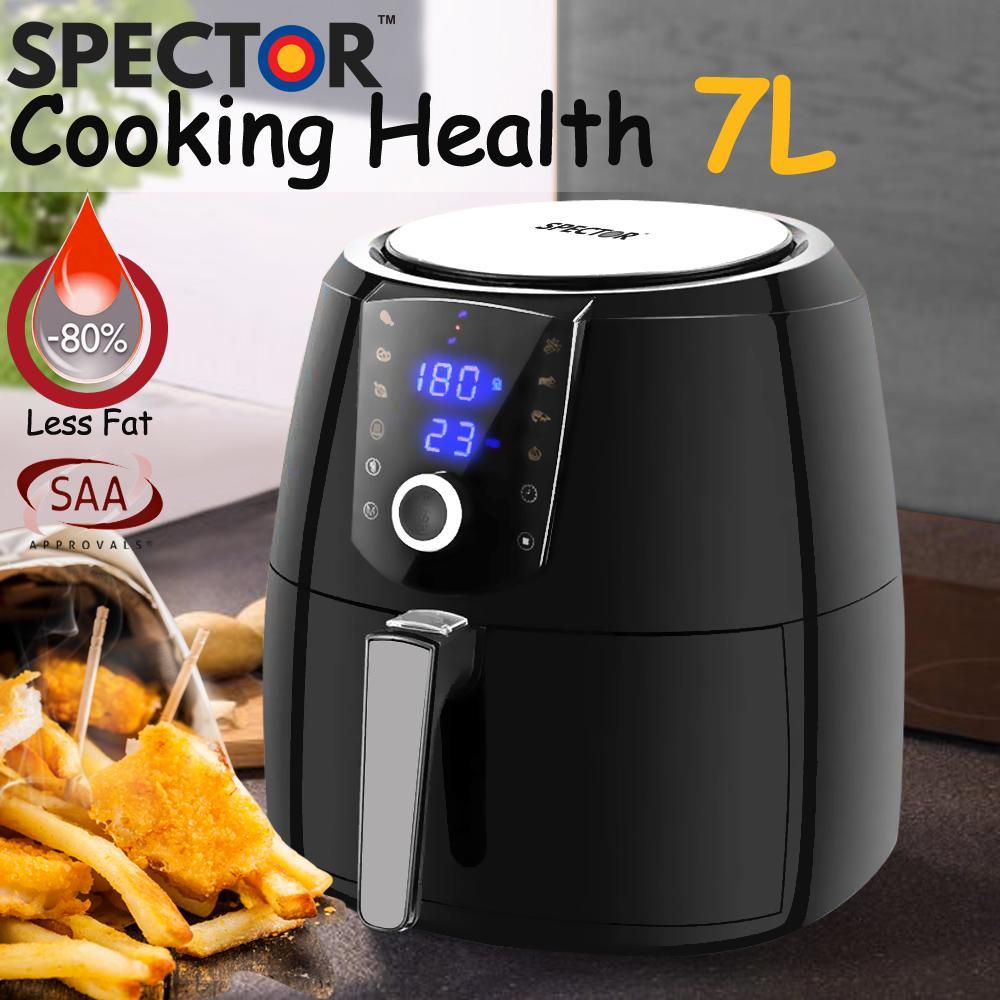 kitchen supplies Spector New 7L Air Fryer LCD Health Cooker Low Oil Rapid Deep Frying 1800W Black