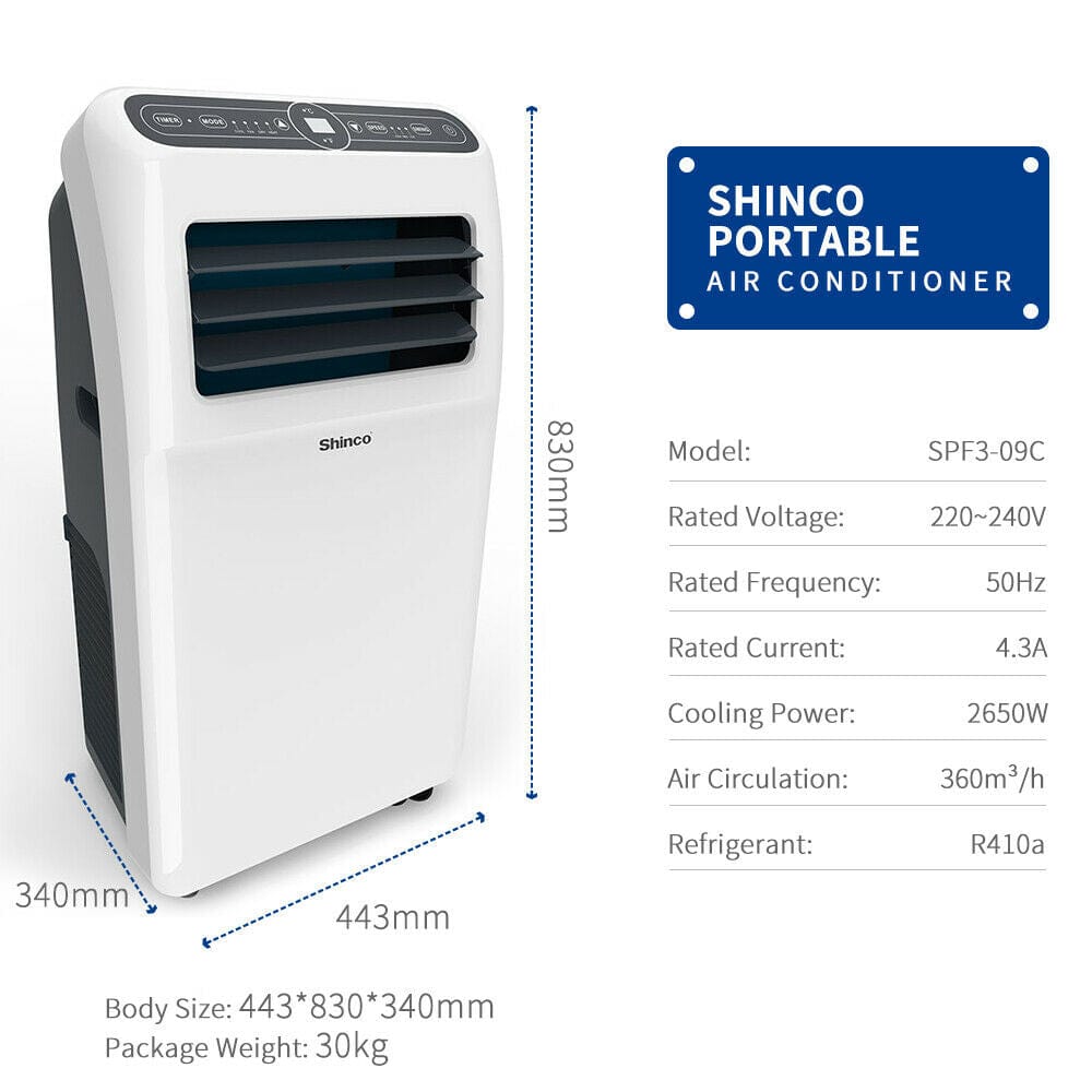 Spf3 9000Btu 2.6Kw Portable Air Conditioner Remote