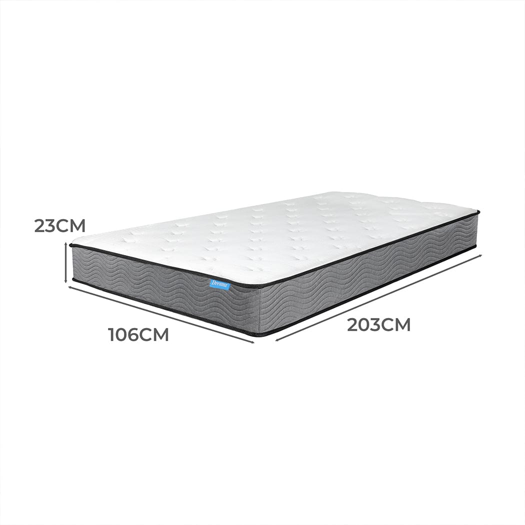 Spring Mattress Pocket Bed Coil Sleep Foam Extra Firm King Single 23CM
