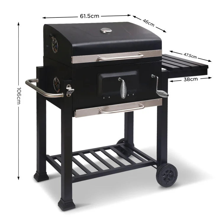 Square outdoor barbecue grill bbq