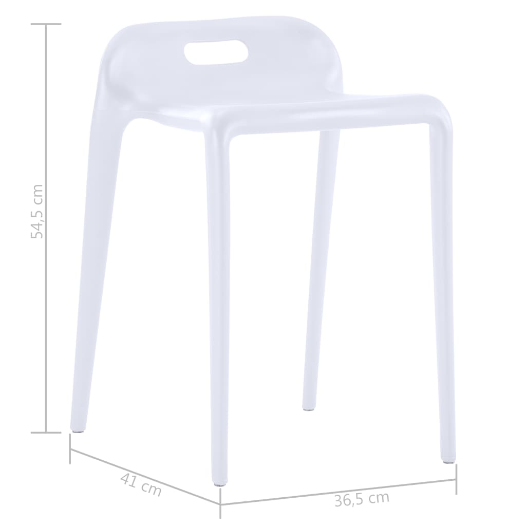 Stackable Stools 4 pcs White Plastic
