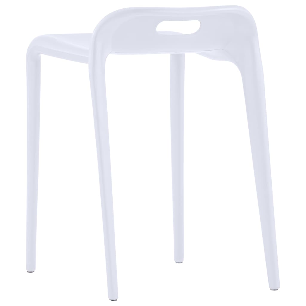 Stackable Stools 4 pcs White Plastic