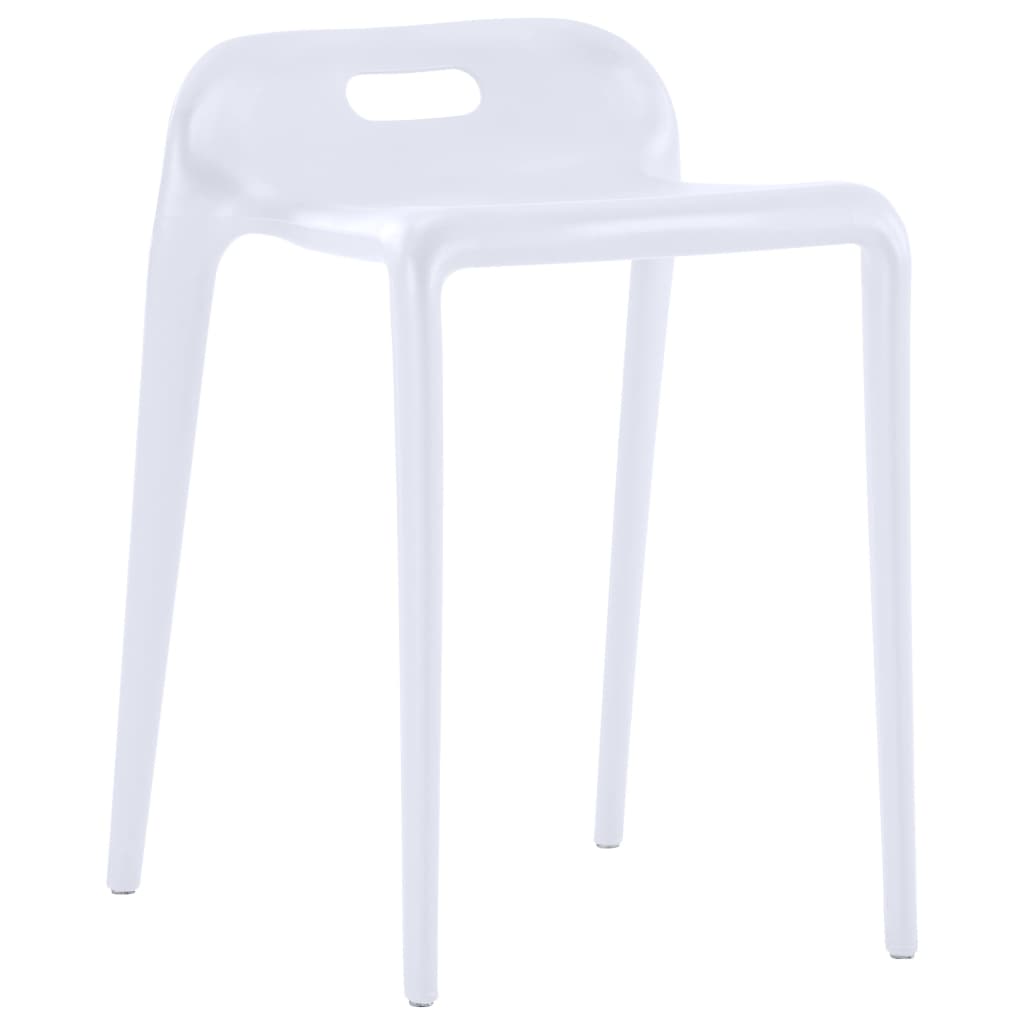 Stackable Stools 4 pcs White Plastic