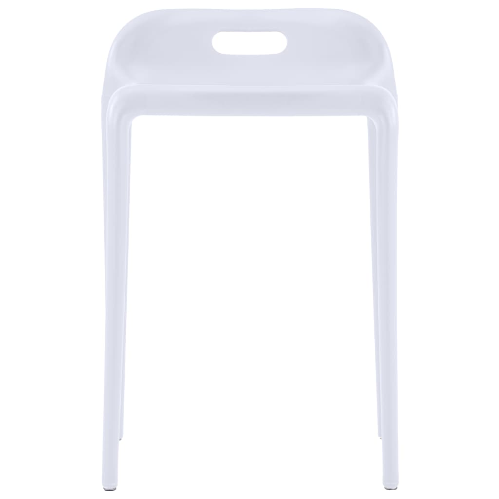 Stackable Stools 4 pcs White Plastic