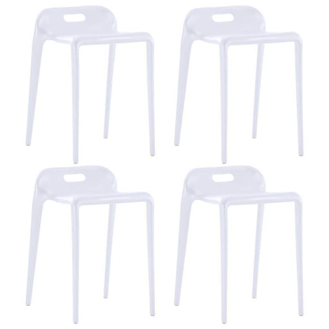 Stackable Stools 4 pcs White Plastic