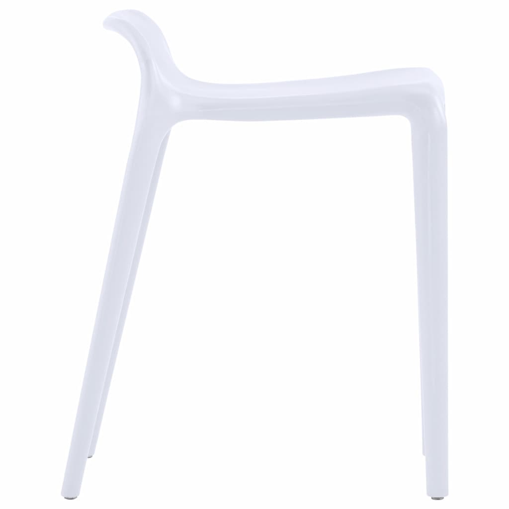 Stackable Stools 4 pcs White Plastic