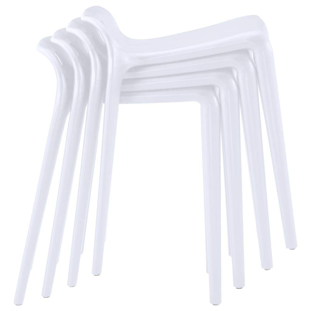 Stackable Stools 4 pcs White Plastic