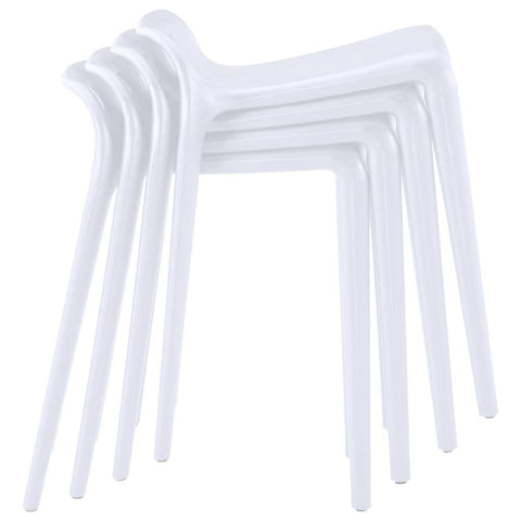 Stackable Stools 4 pcs White Plastic