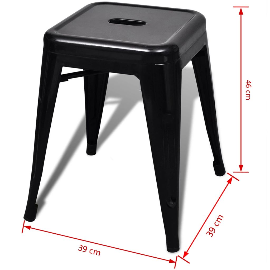 Stacking Stools 2 pcs Black Metal