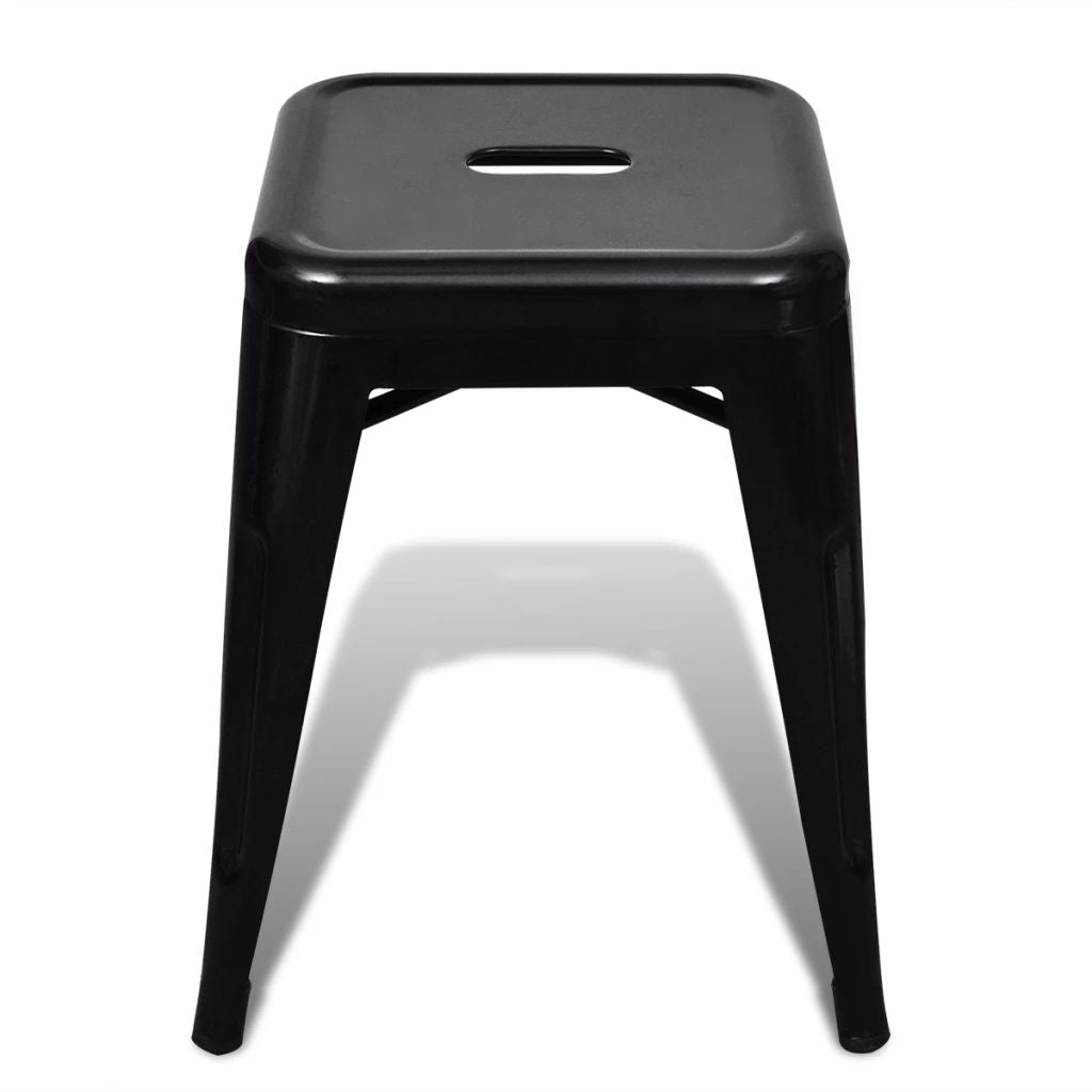 Stacking Stools 2 pcs Black Metal