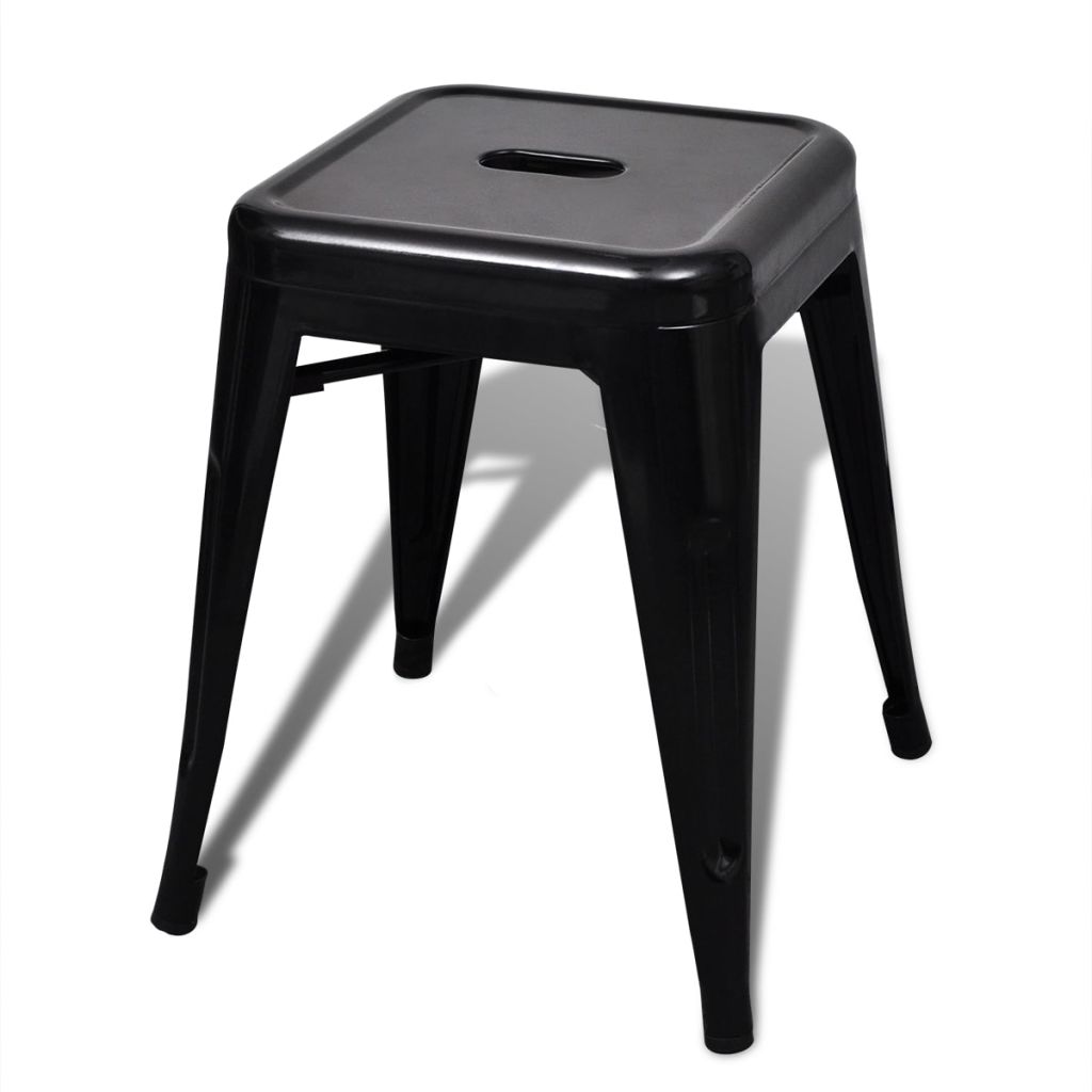 Stacking Stools 2 pcs Black Metal