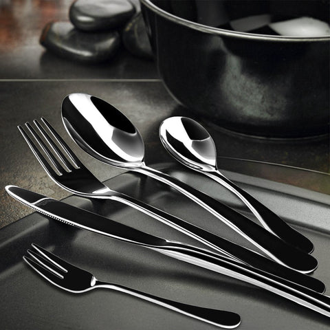 Kitchen Supplies Stainless Steel Cutlery Set Travel Knife Fork Spoon Black Child Tableware 30pcsc