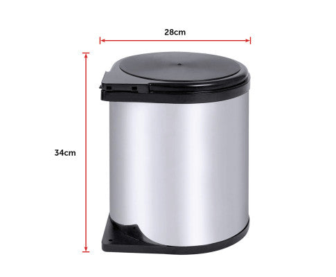 Stainless Steel Garbage Rubbish Waste Trash Can 14L