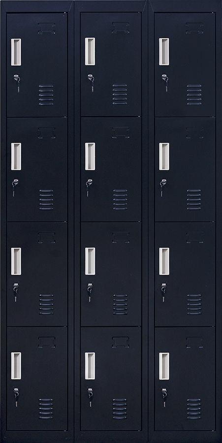 Storage Standard locks 12 Door Locker for Office Gym - Black