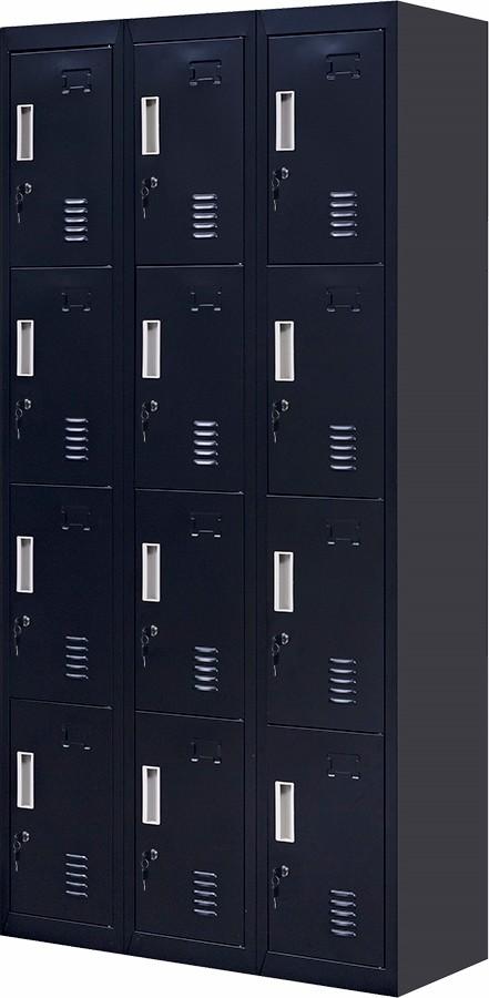 Storage Standard locks 12 Door Locker for Office Gym - Black