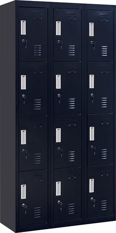 Storage Standard locks 12 Door Locker for Office Gym - Black