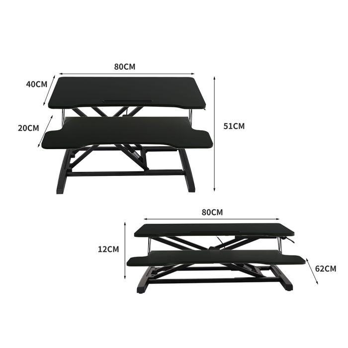 Standing Office Desk Riser Height Adjustable Sit Stand Shelf Computer