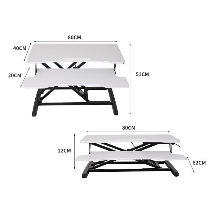 Standing Office Desk Riser Height Adjustable Sit Stand Shelf Computer