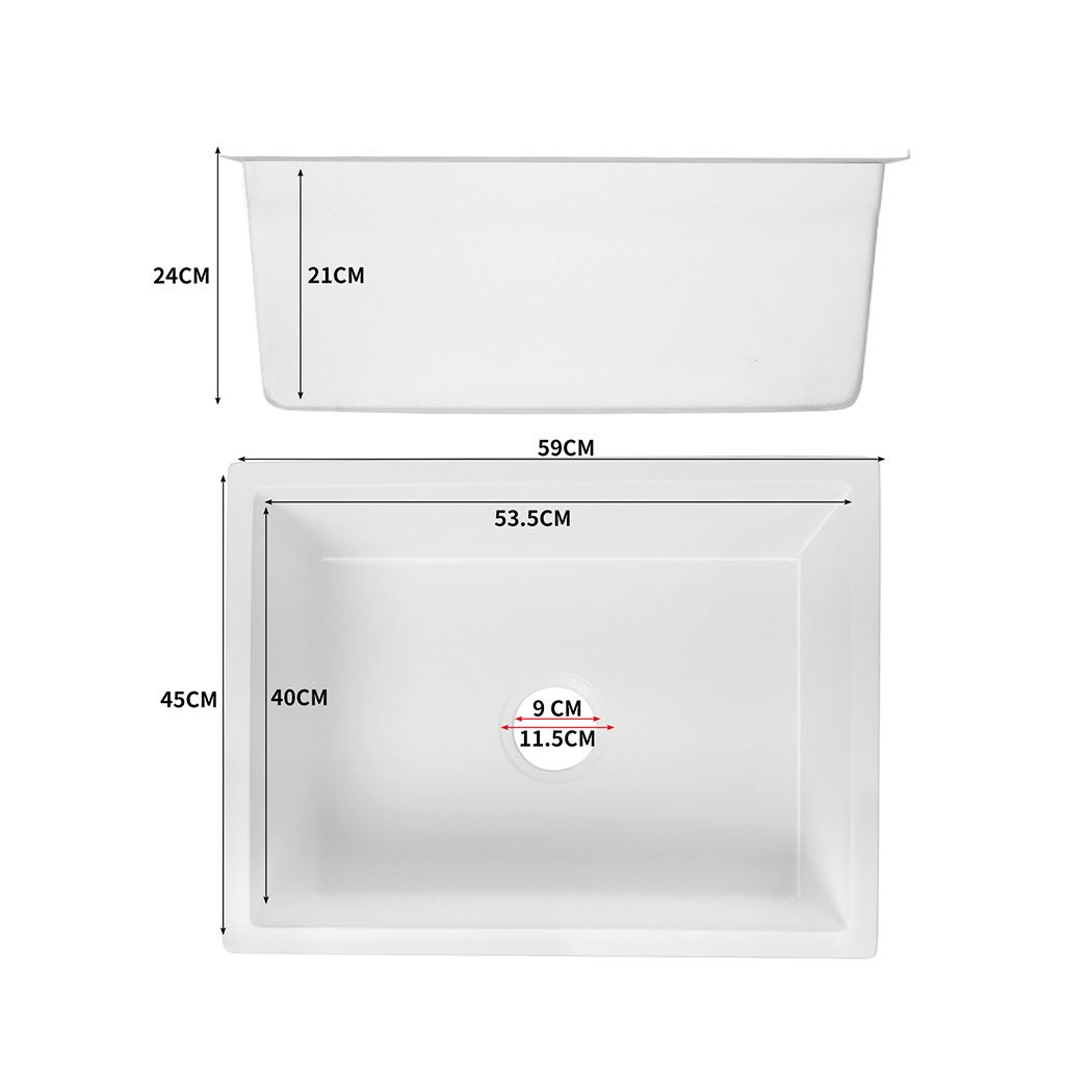 Stone Kitchen Sink Top Undermount Single Bowl