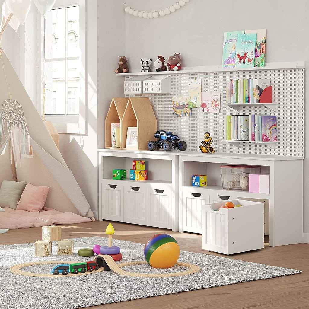Storage Bench with Shelf and 3 Drawers White LHS380W01
