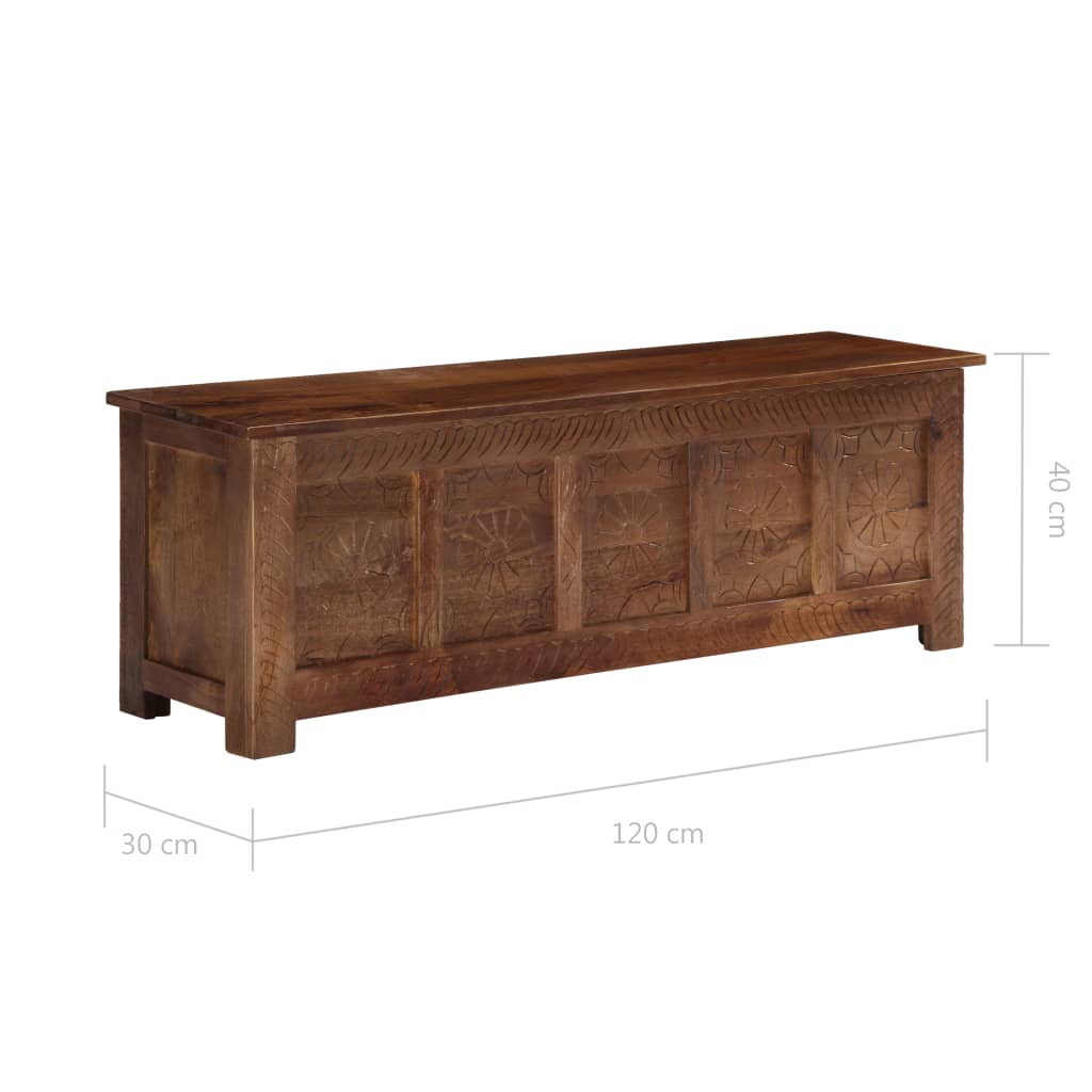 Storage Box 120x30x40 cm Solid Mango Wood
