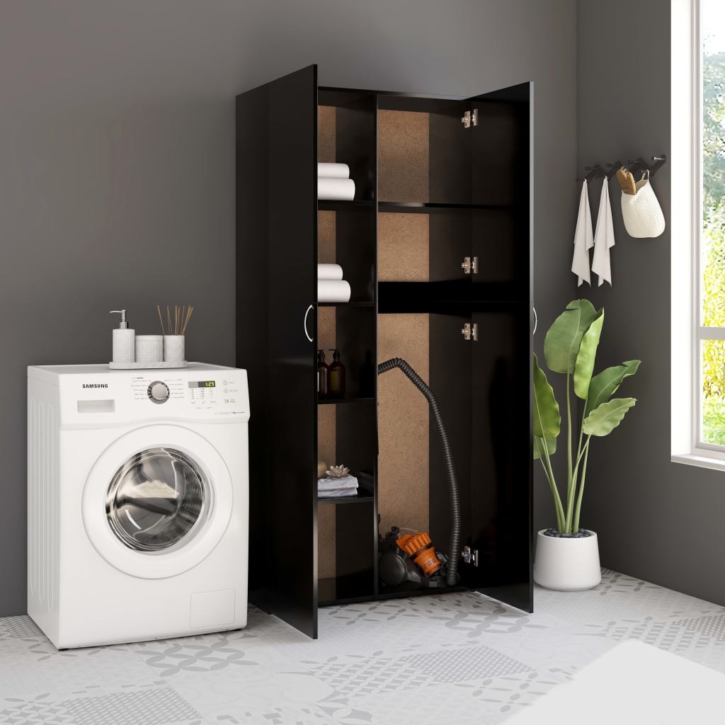 Storage Cabinet Black 80x35.5x180 cm Chipboard