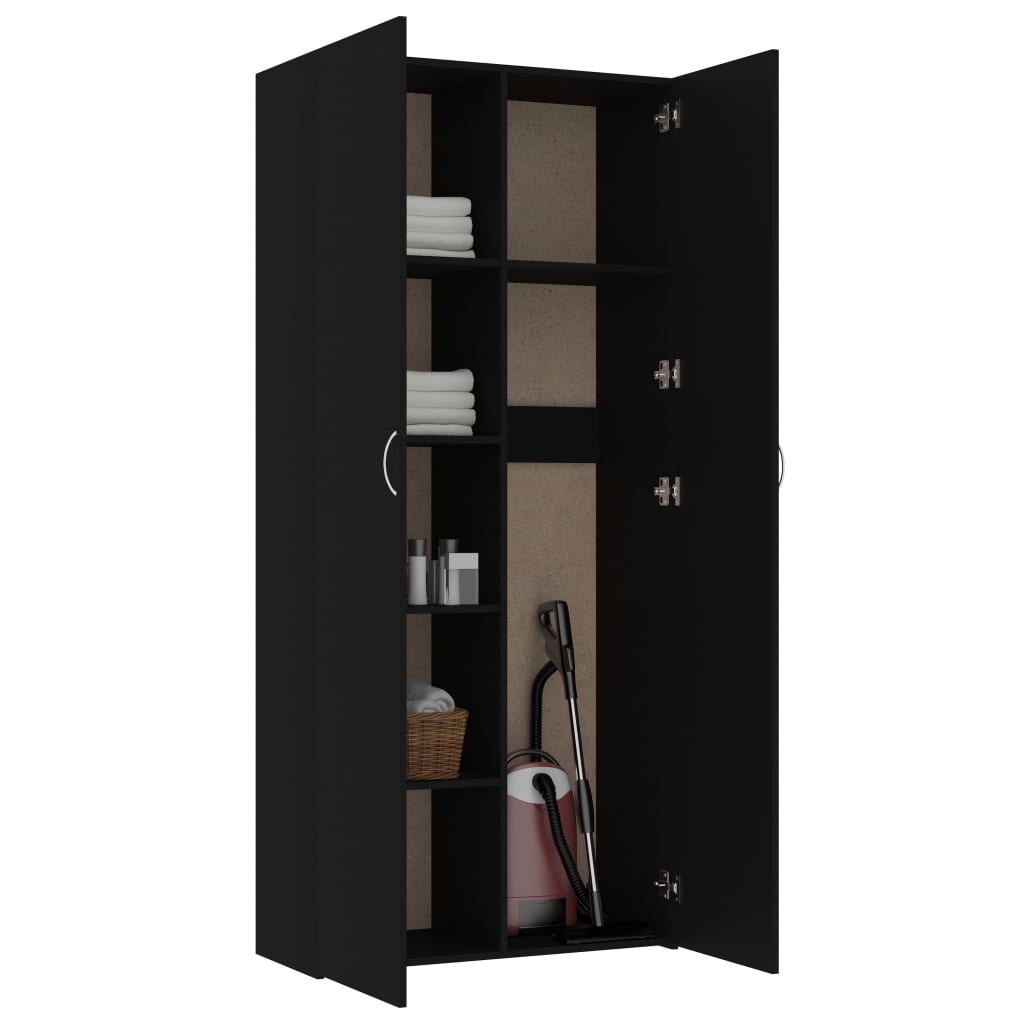 Storage Cabinet Black 80x35.5x180 cm Chipboard