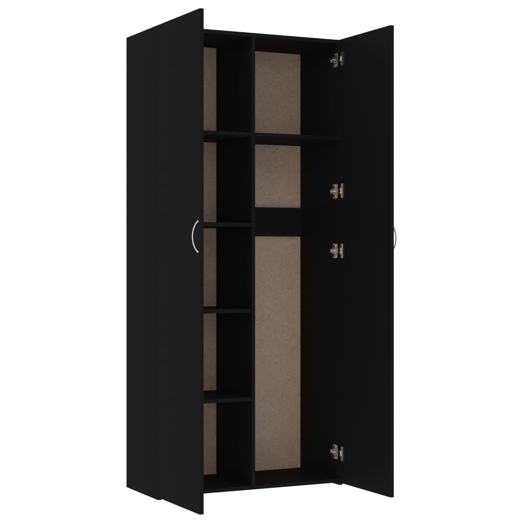 Storage Cabinet Black 80x35.5x180 cm Chipboard