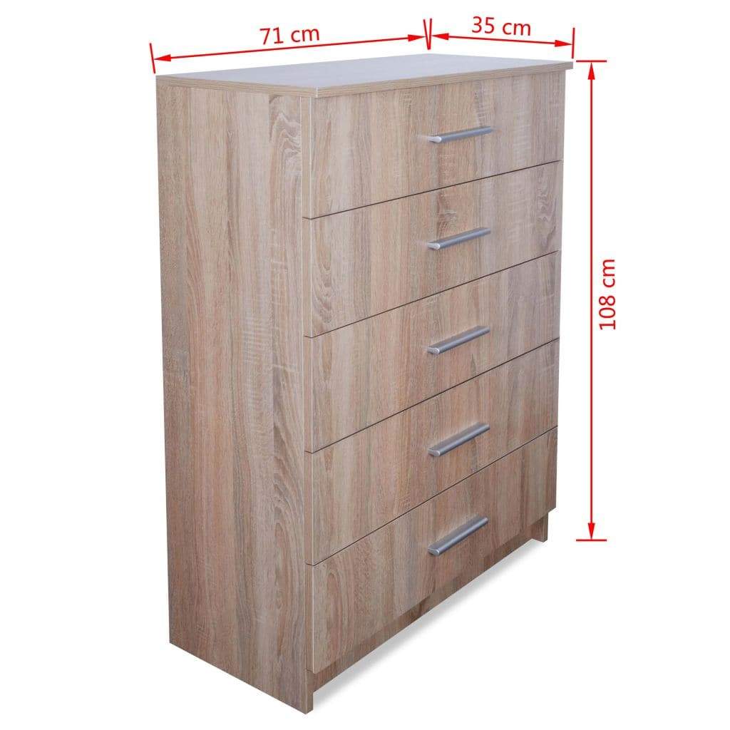 Storage Cabinet Chipboard 71x35x108 cm Oak