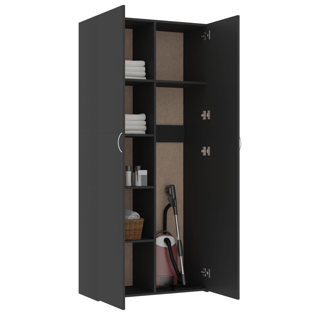 Storage Cabinet Grey 80x35.5x180 cm Chipboard