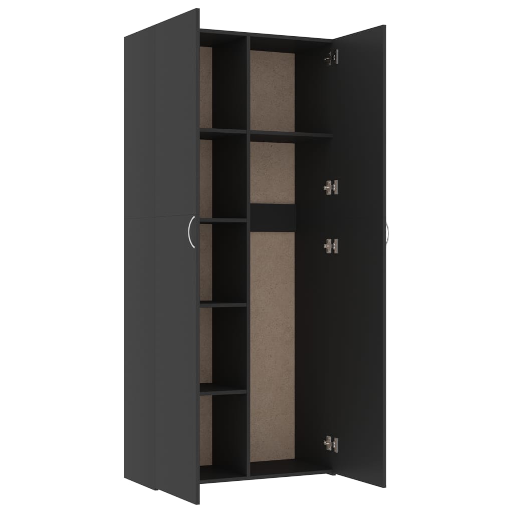 Storage Cabinet Grey 80x35.5x180 cm Chipboard