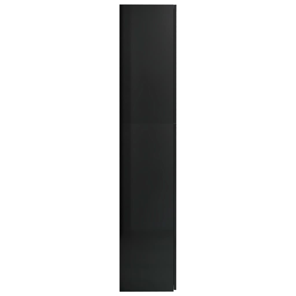 Storage Cabinet High Gloss Black 80x35.5x180 cm Chipboard