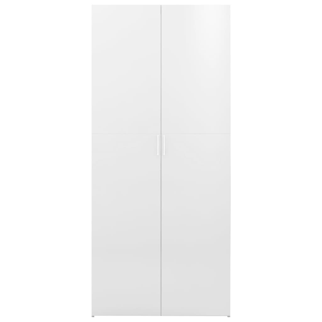 Storage Cabinet High Gloss White 80x35.5x180 cm Chipboard