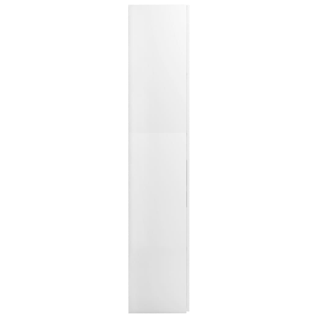 Storage Cabinet High Gloss White 80x35.5x180 cm Chipboard