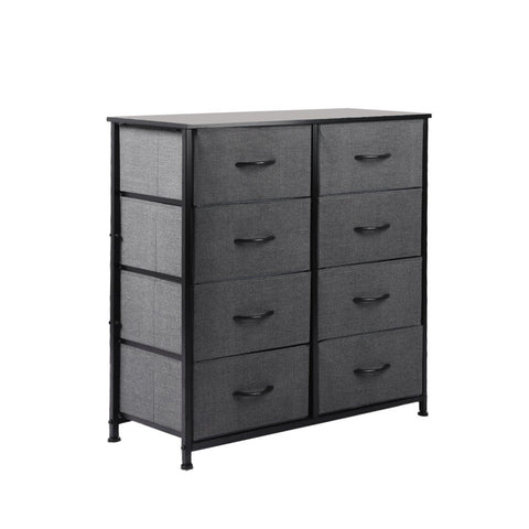 Storage Cabinet Tower Chest of Drawers Dresser Tallboy 8 Drawer Dark Grey