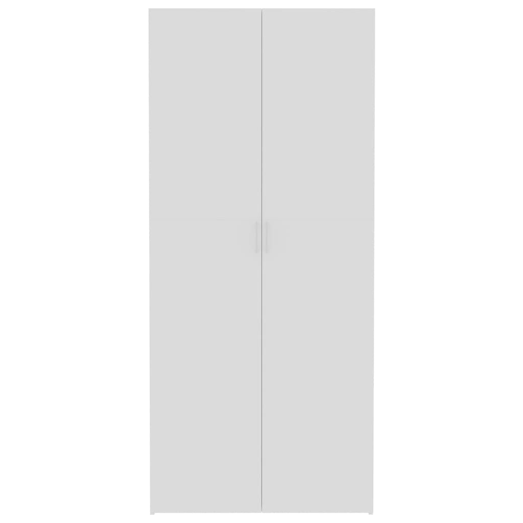 Storage Cabinet White and Sonoma Oak 80x35.5x180 cm Chipboard