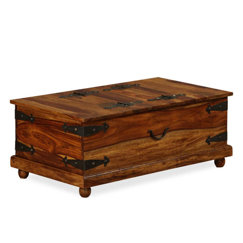 Storage Chest Solid Sheesham Wood 90x50x35 cm