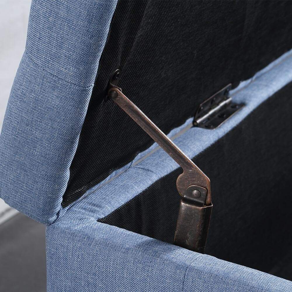 bedroom Storage Ottoman Blanket Box Fabric Rest Chest Toy Foot Stool Bed Bench