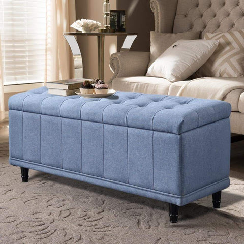 bedroom Storage Ottoman Blanket Box Fabric Rest Chest Toy Foot Stool Bed Bench