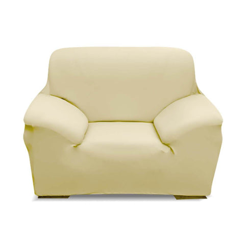 living room Stretch Sofa Slipcovers Protector 1 Seater Cream