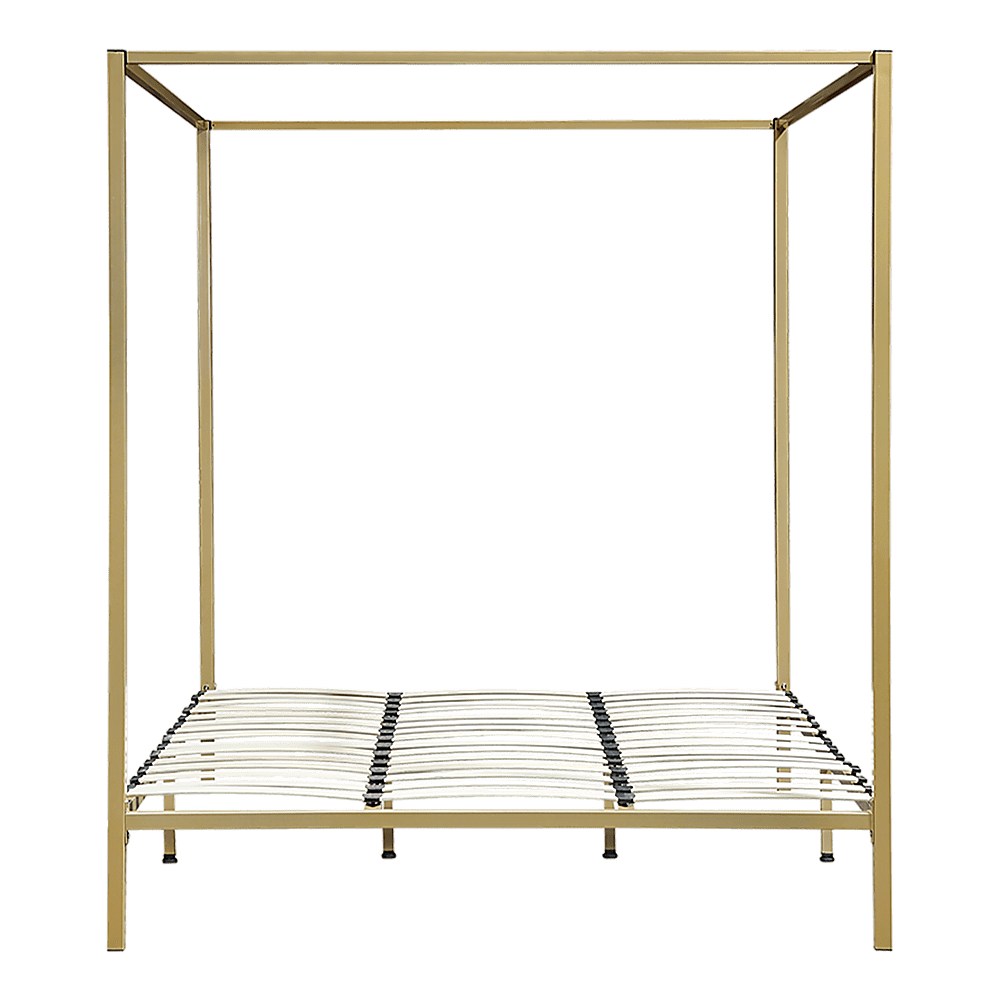Stylish design 4 Four Poster King Bed Frame-Gold/Cream