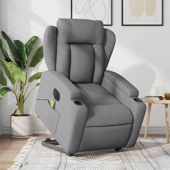 Stylish Electric Stand up Massage Recliner Chair Dark Grey