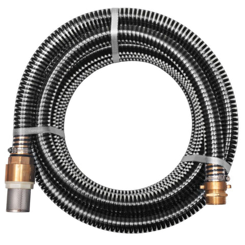 Suction Hose with Brass Connectors 10 m 25 mm Black