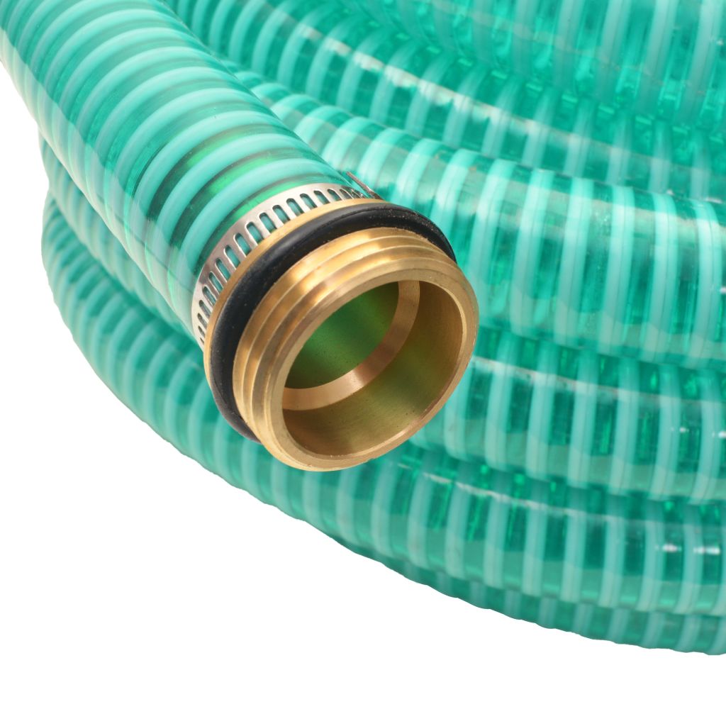 Suction Hose with Brass Connectors 15 m 25 mm Green