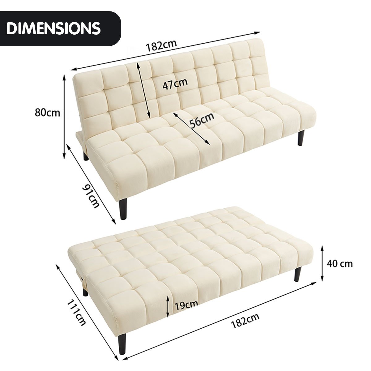 indoor furniture Suede Fabric Sofa Bed Furniture Lounge Seat Beige