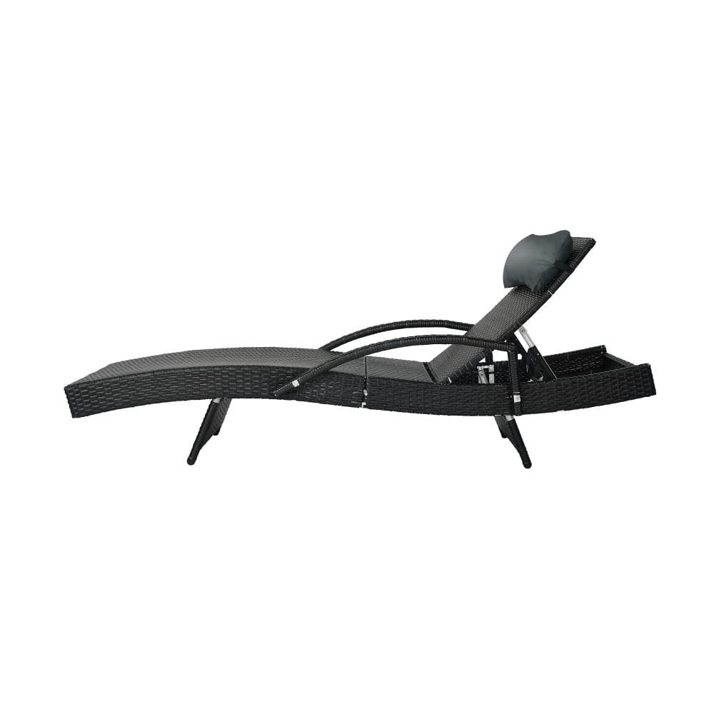 Sun Lounge Wicker Lounger Day Bed Outdoor Setting Patio Furniture Pool