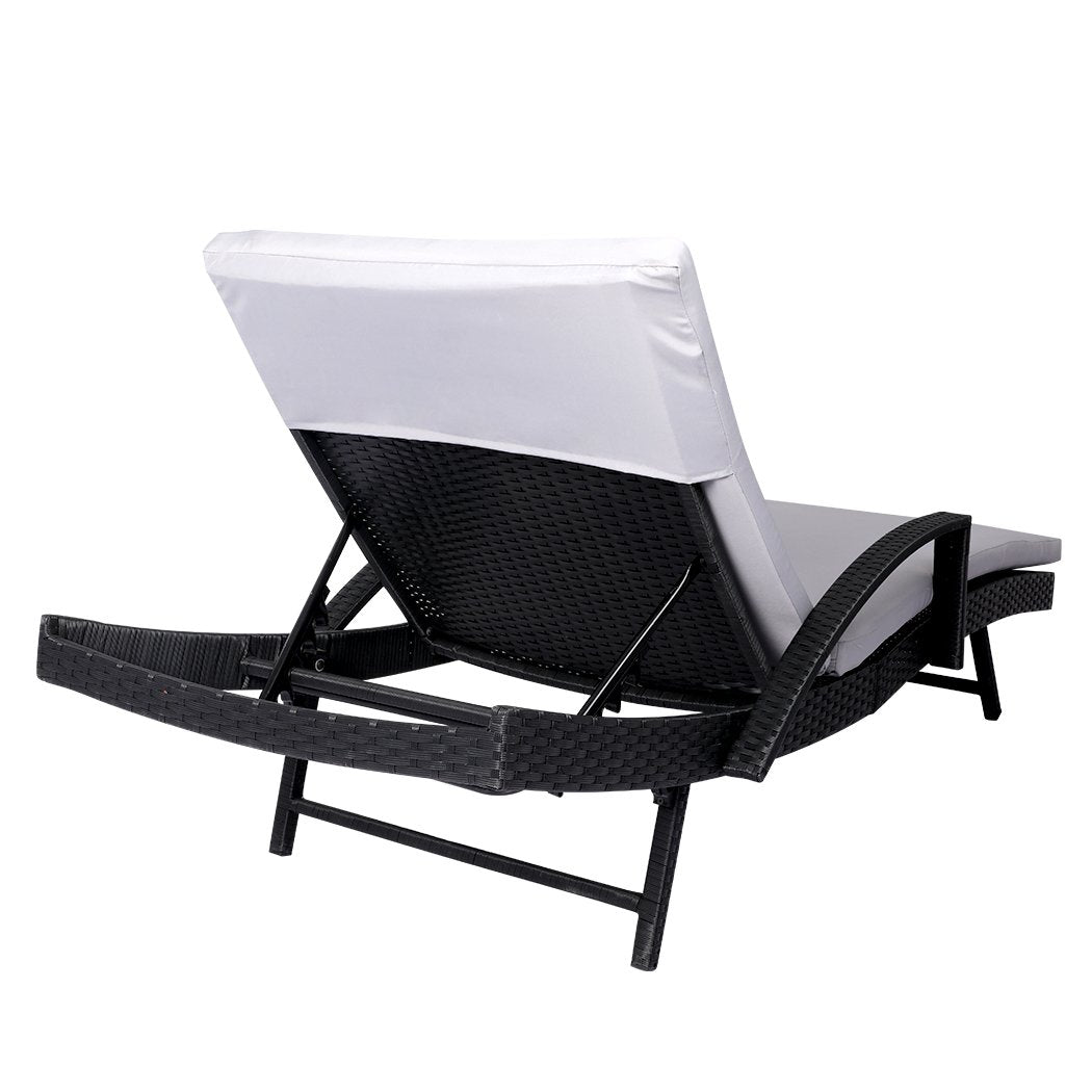 Outdoor Furniture Sun Lounger Wicker Lounge Outdoor Furniture Garden Patio Bed Cushion Pool