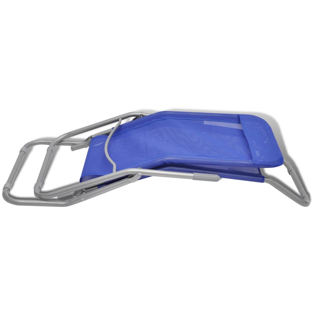 Sun Loungers 2 pcs Steel Frame and Textilene Blue