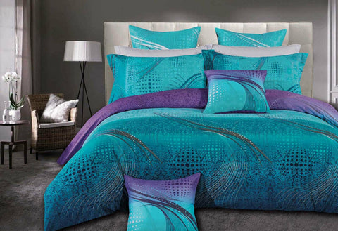 Bedding Super King Size Purple Quilt Cover Set(3PCS)